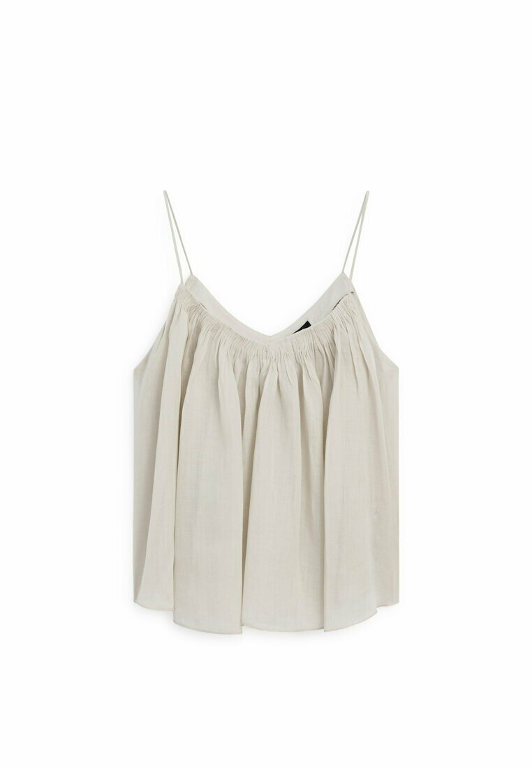 Massimo Dutti STRAPPY WITH GATHERED DETAIL - Top - mottled beige