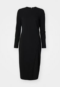 JEWEL NECK BEADS TRIM - Vestito di maglina - black