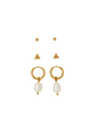 3 PACK - Ohrringe - gold-coloured
