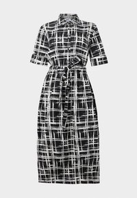 COLLARED BUTTON DOWN FIT FLARE - Robe chemise - black