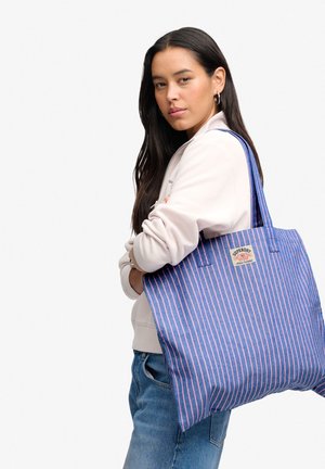 Superdry & Co, SUPERDRY OXFORD STRIPE TOTE BAG.. - Bolso shopping - broker navy pink stripe