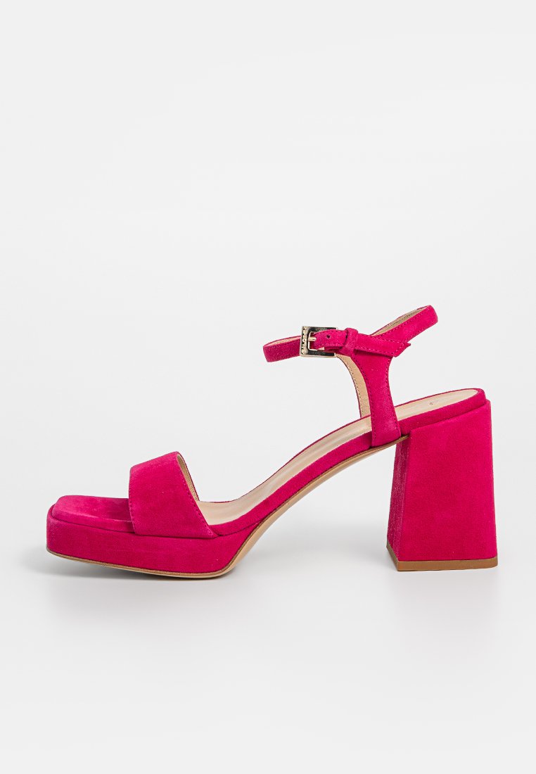 Baldinini Sandalen met plateauzool donkerroze