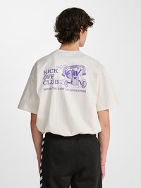 Hummel LOOSE WHISTLE - T-shirts print - blanc de blanc/royal purple