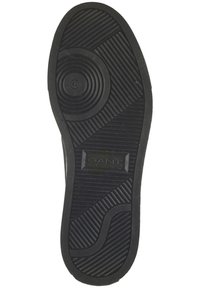 Melnas gumijas apavu zole ar teksturētām rieviņām, apļveida izvirzījumu un logotipu ar uzrakstu "GANT." Izmēra indikators rāda "42."