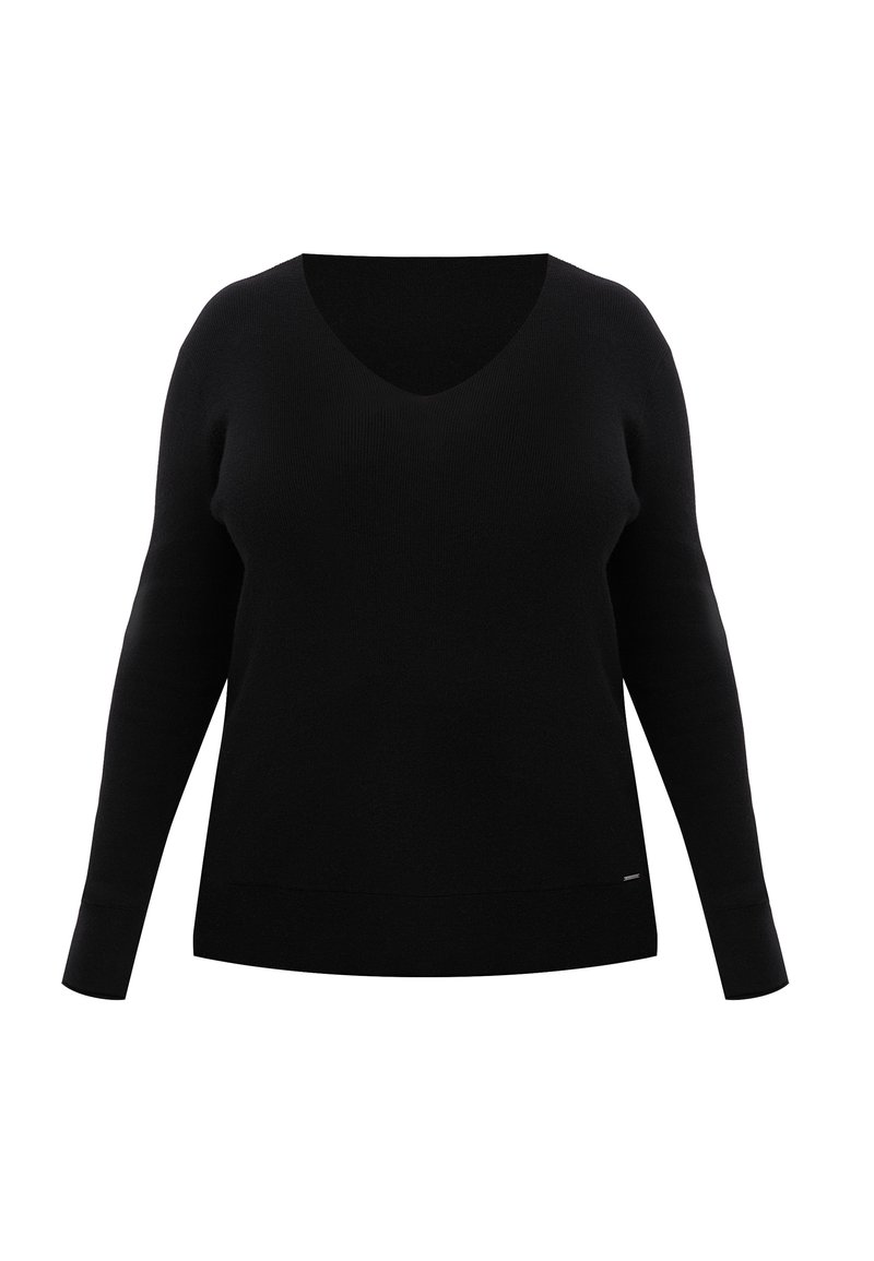 Damen Strickjacken | Finn Flare LANGARM Strickpullover black/schwarz - EP71241 Damen Strickjacken | Finn Flare LANGARM Strickpullover black/schwarz - EP71241