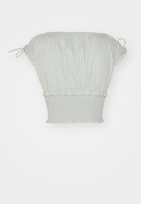 BDG Urban Outfitters NOVA ROUCHED CROP - T-shirts med print - light blue