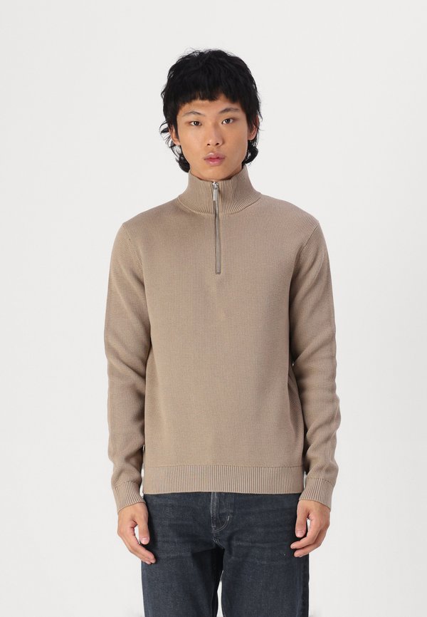 DANE STRUCTURE HALF ZIP - Jumper - greige