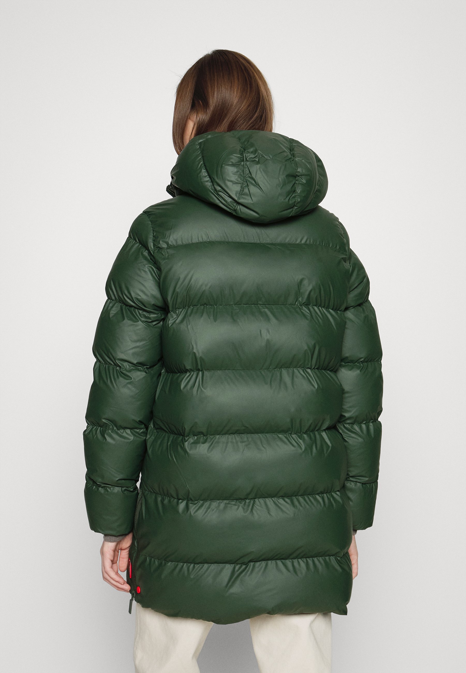 green womens puffer jacket