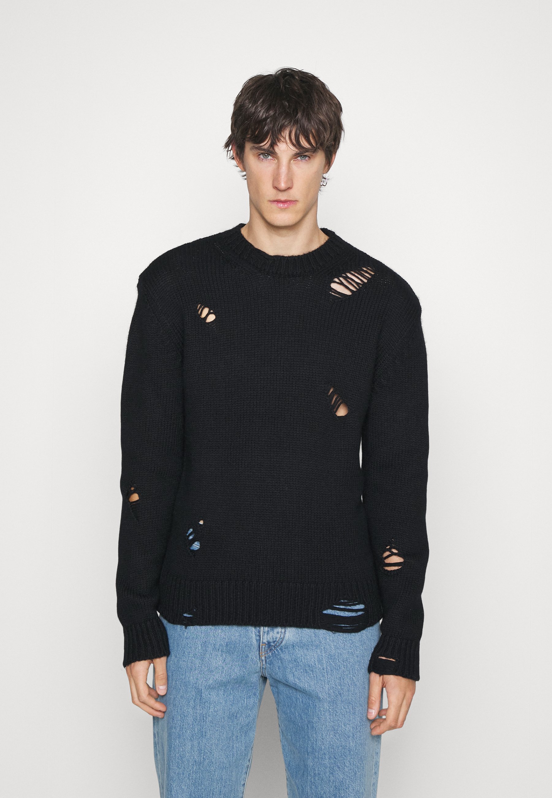 IRO Paris - Naim Distressed Round-neck Sweater - Black - Men