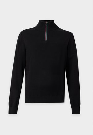PS Paul Smith, MENS ZIP NECK - Striktrøje - black
