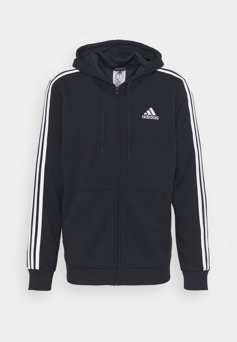 adidas Performance ESSENTIALS 3 STRIPES FULL ZIP - Camisola com fecho - legend ink