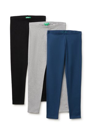 United Colors of Benetton, TRI-PACK LEGGINGS IN JERSEY STRETCH, EMBROIDERY LOGO.. - Leggings - blue-grey