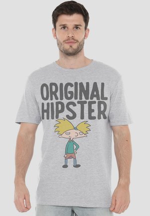 HEY ARNOLD ORIGINAL HIPSTER - Print T-shirt - mottled grey