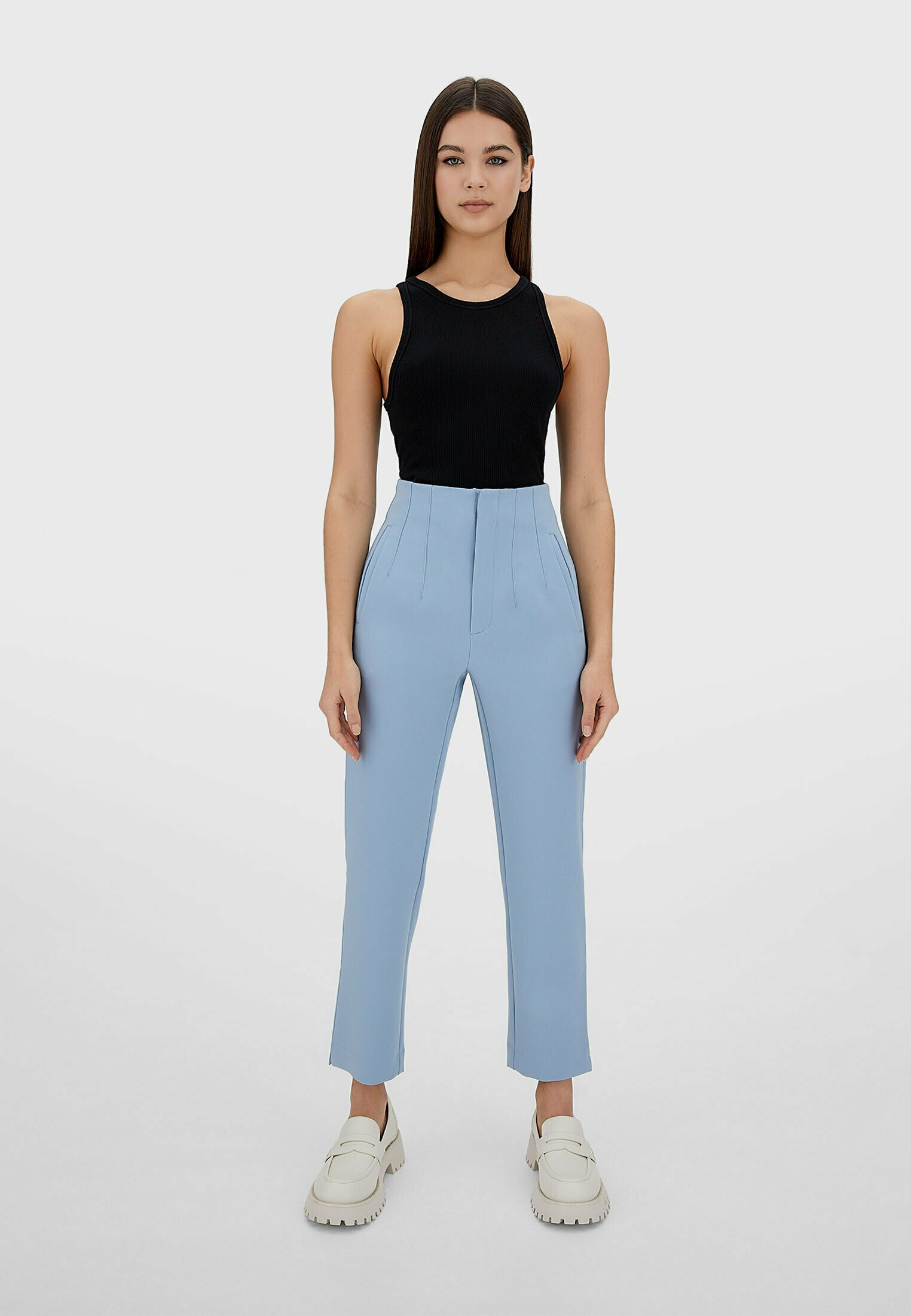 Stradivarius ELEGANTE - Pantaloni - light blue/celeste - Zalando.it