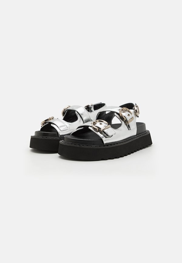 KATE - Platform sandals - silver3