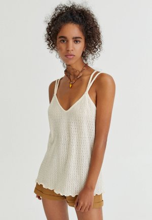 MIT GEKREUZTEN TRÄGERN - Top - mottled ochre