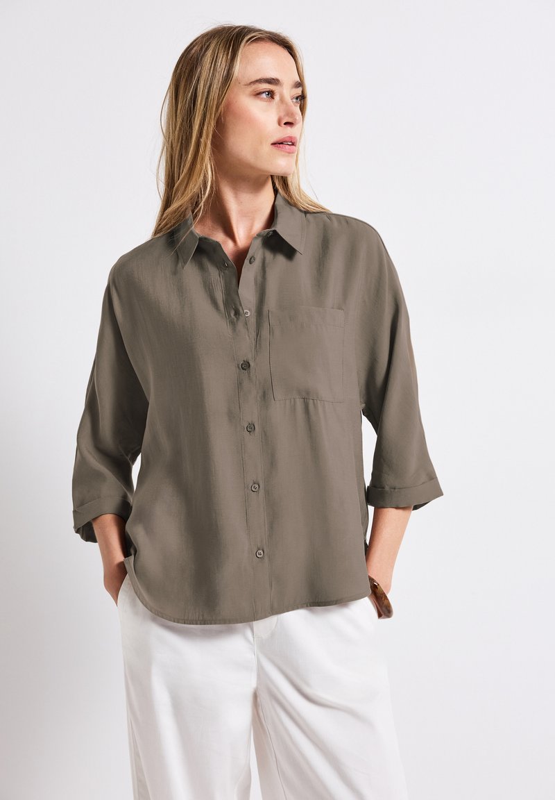 Street One - DOLMAN  - Button-down blouse - braun, Enlarge