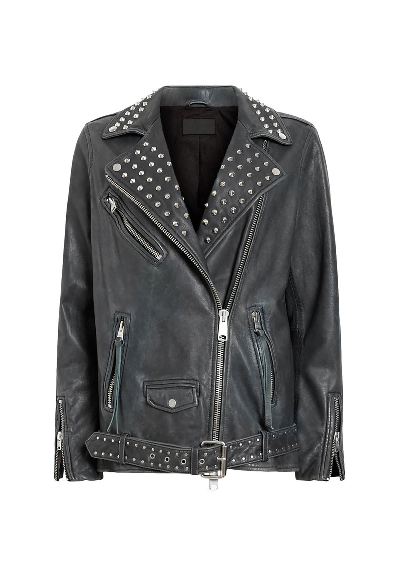 AllSaints Leren jas antraciet AllSaints Leren jas antraciet