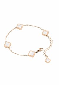 Lenoites FOUR LEAF CLOVER MOTHER OF PEARL - Bracelet - rose gold coloured & mother of pearl white/doré - ZALANDO.FR