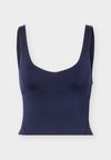 ESSENTIAL CROPPED FITTED SLEEVELESS TOP - Top - dark blue
