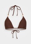 Beaded Halter String Triangle Bikini Top - Haut de bikini - chicory coffee