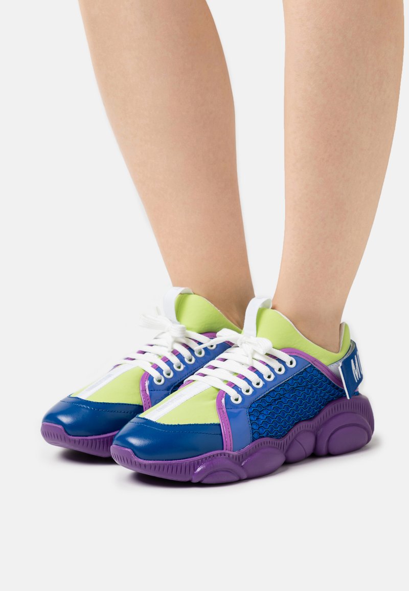 Moschino Blue Fabric Low Top Sneakers main image 0