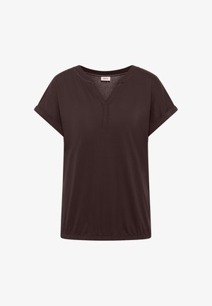 Cecil, KURZARM SHIRT IM TUNIKA-LOOK - T-shirt basique - brown cacao