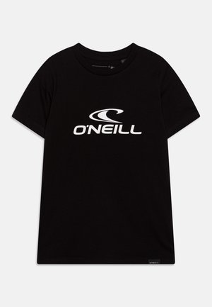 T-shirt nera in cotone con un grande logo O'Neill bianco in una forma curva sul frontale. Maniche corte e collo rotondo.