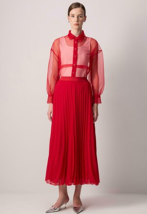 PLEATED - A-line skirt - red