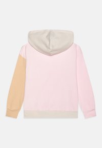 Sudadera con capucha con diseño de bloques de color en rosa, beige y gris claro. Confeccionada en algodón suave con puños y dobladillo acanalados.