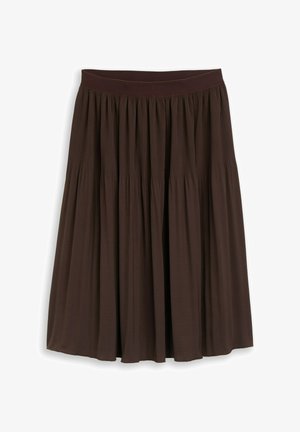 TOM TAILOR, PLISSEE ROCK MIT ELASTISCHEM BUND - Jupe trapèze - java dark brown