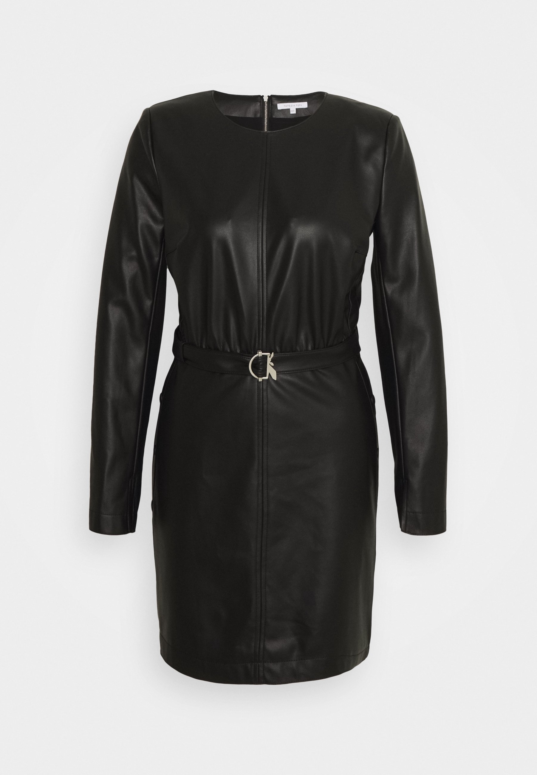 chinese dress ladies PATRIZIA PEPE DRESS VEGAN LEATHER EYELET CUP AND DRAPE 8A1352 main image 1