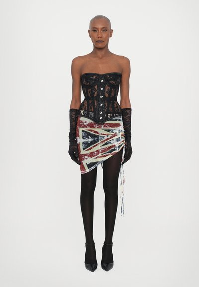 Sinead Gorey LARGE UNION JACK PRINT RUCHED SKIRT - Minifalda - red