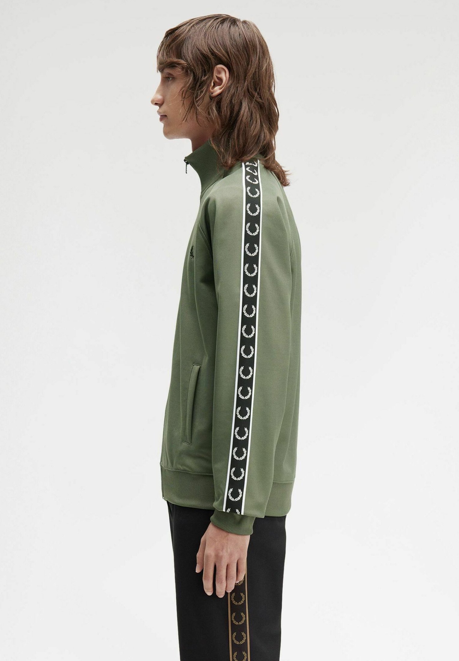 Fred Perry Zip-up sweatshirt - verde laurel wreath/green - Zalando