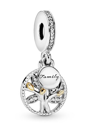SPARKLING FAMILY TREE DANGLE - Adorno - sterling silver and gold