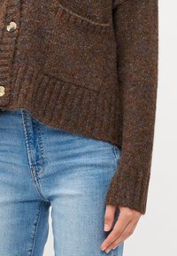 Vero Moda Tall VMINGRID V NECK CARDIGAN - Kardigán - chocolate torte melange