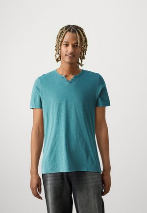 Jack & Jones ESPLIT NECK   - Βασικό μπλουζάκι - deep teal