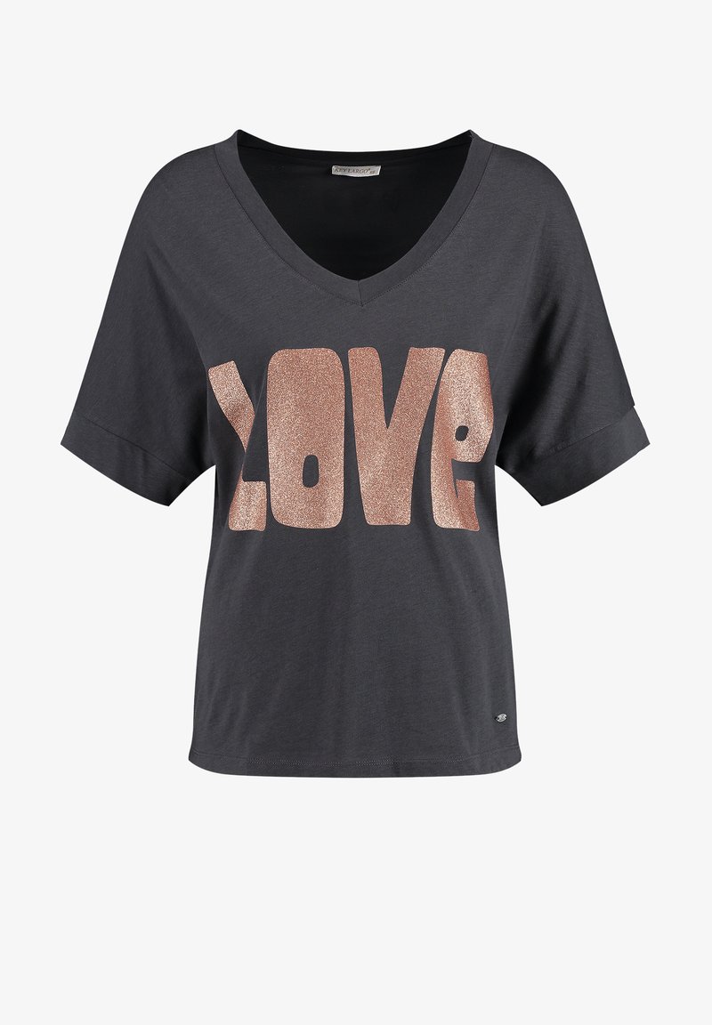 Key Largo WT LONELY V-NECK - Camiseta estampada - anthra