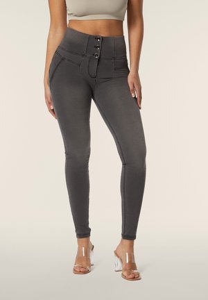 PUSH UP VITA ALTA CON IMPUNTURE - Jeans Skinny Fit - medium grey denim black seams