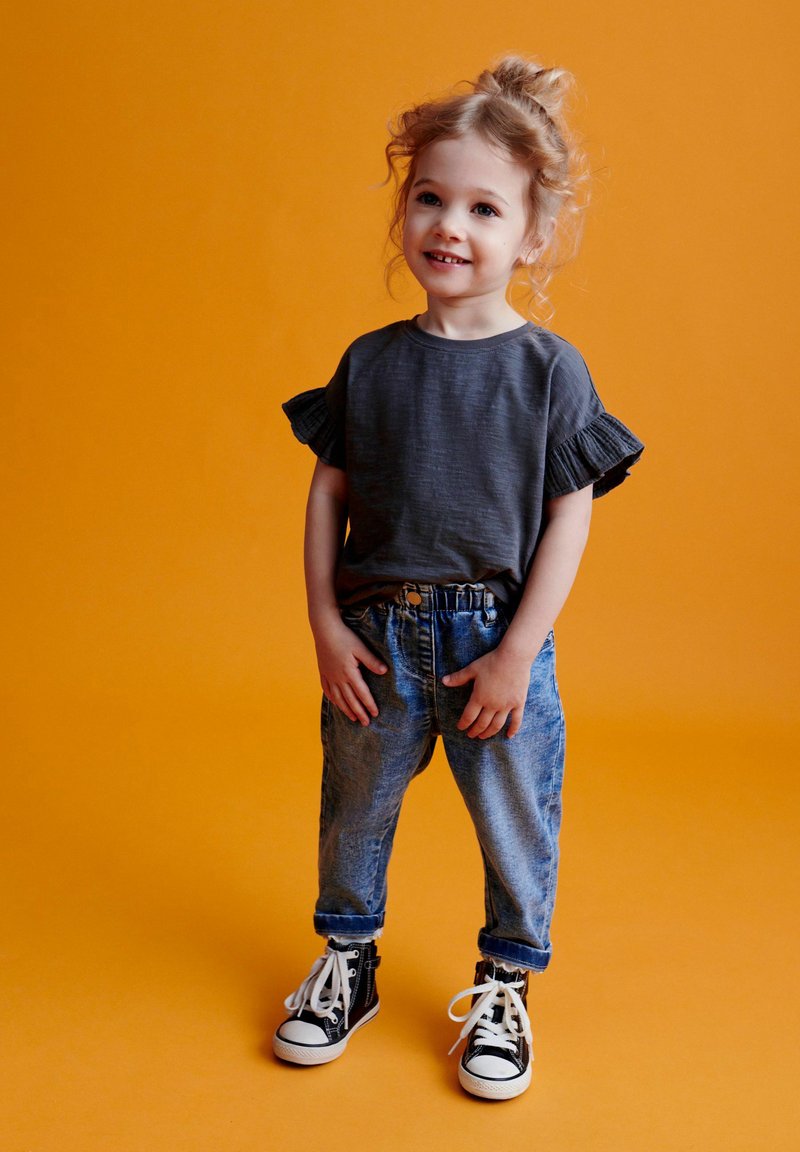 Next FRILL SHORT SLEEVE - REGULAR FIT - T-shirts print - charcoal grey
