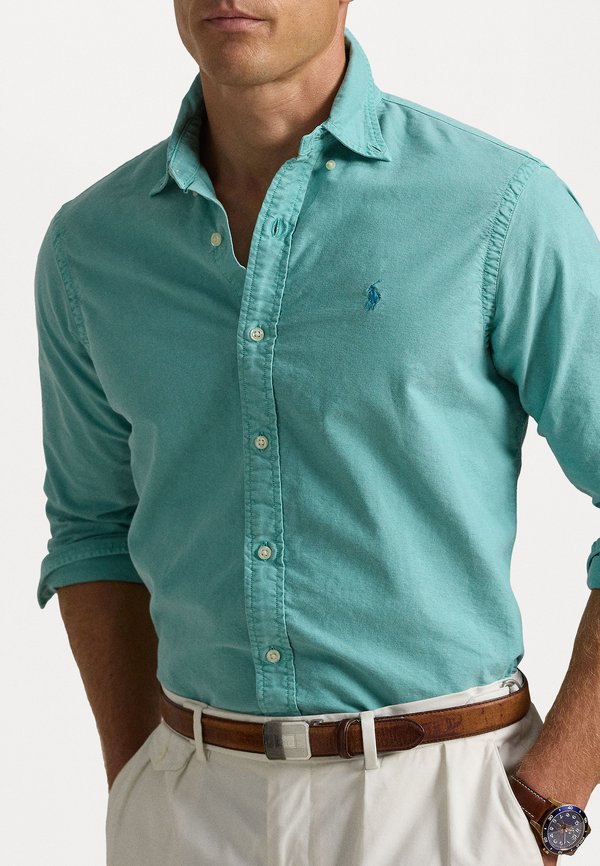 SLIM FIT GARMENT-DYED OXFORD SHIRT - Shirt - deep seafoam4