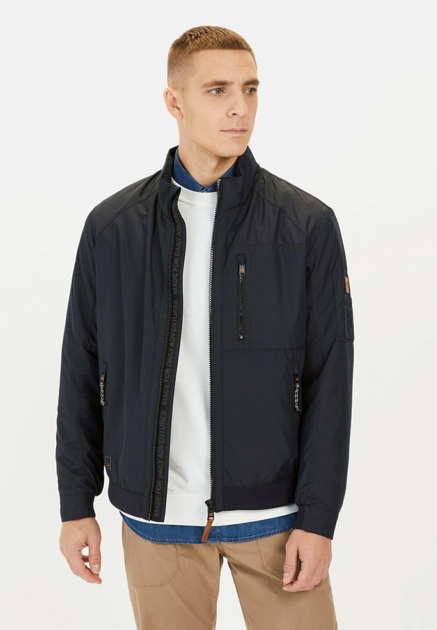 Camel Active Herren Bomberjacke Mit Stehkragen – Aus 100% Baumwolle, Regular Fit