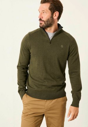 TALL FIT - HALF NECK  - Strickpullover - dark green