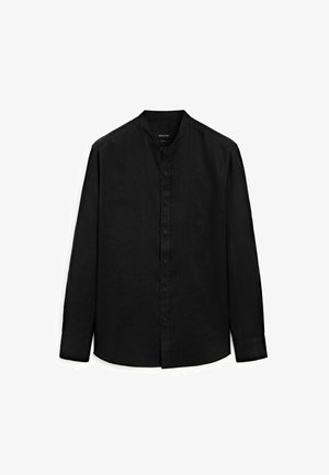 Massimo Dutti REGULAR FIT STAND-UP COLLAR - Košile - black