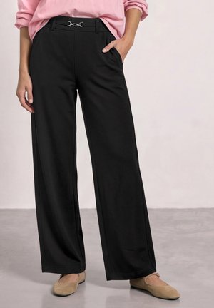 Street One, HIGH WAIST STRAIGHT LEG HOSE IM CASUAL FIT - Pantalon classique - black