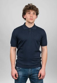 Dalle Piane Cashmere - TWO-BUTTON SHORT SLEEVE - Poloshirt - blu Thumbnail-Bild 1