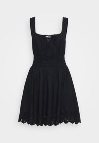 TIE SMOCKED MINI DRESS - Vapaa-ajan mekko - true black