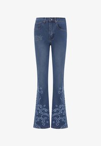Ed Hardy WOMENS JUMPING KOI DENIM FLARED Jeans bootcut indigo
