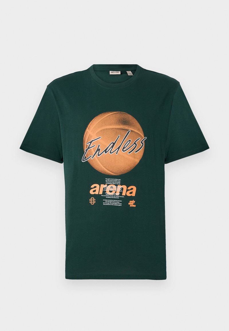 Only & Sons T-shirt print donkergroen