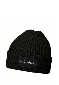 Neverless PATCH HERZSCHLAG BERGE WANDERFREUNDE  - Beanie - schwarz